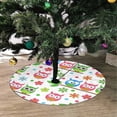 thumbnail image 2 of FMSHPON Owls Sitting on Branch Flowers Xmas Christmas Tree Skirt Stand Mat for Holiday Party Decoration Indoor Outdoor 48 inches, 2 of 3