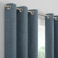 thumbnail image 5 of Eclipse Kids Chambray Solid 100% Blackout Grommet 84" long x 40" wide Curtain panel in Navy, 5 of 7