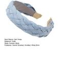 thumbnail image 7 of sunsanly Women Denim Headband Wide Knot Design Wide-Brimmed Hair Hoop Retro Hairband Daily Party Hair Accessories, 7 of 7