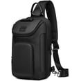thumbnail image 1 of reeyee Bolsa Bandolera Antirrobo con Candado, Mochila Impermeable Cruzada para Hombre, Se Adapta a Tableta de 11 Pulgadas, Negro, 1 of 9