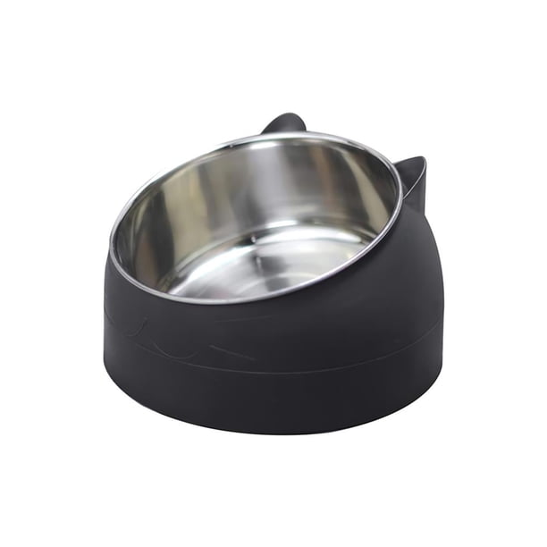 Tazón Para Mascotas De Acero Inoxidable Redondo Ergonómico Tazón Inclinado Para Mascotas Para Mascotas Yuarrent PT001628-02