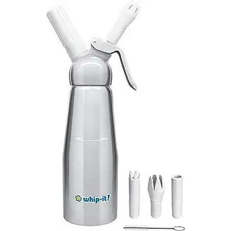 Whip-It! Accent Cream Dispenser - 1 Liter Capacity, Rubber Coated, Includes Tips & Recipe Book