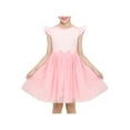 thumbnail image 1 of Vestido de Niña Rosa a Rayas Cuello Redondo Manga Corta con Volantes Tul Casual Algodón 4 Años, 1 of 7