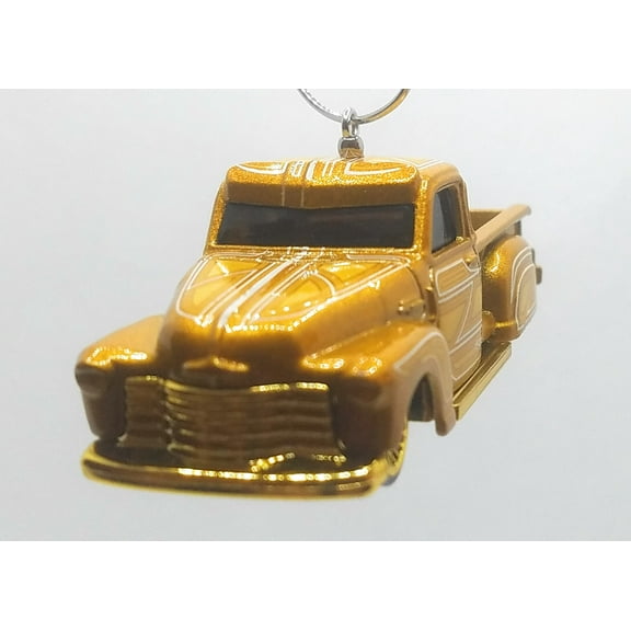 Christmas Ornament for 1950 Chevy 3100 Truck Lowrider Gold
