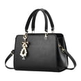 thumbnail image 4 of Faraee Womens Satchel Bags Top Handle Shoulder Handbags and Purses Ladies Designer Leather Crossbody Work Tote Bag with Chic Pendant Black, 4 of 8
