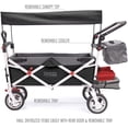 thumbnail image 6 of Creative Outdoor Products Push-Pull Black Collapsible Folding Wagon Stroller Cart, 6 of 6