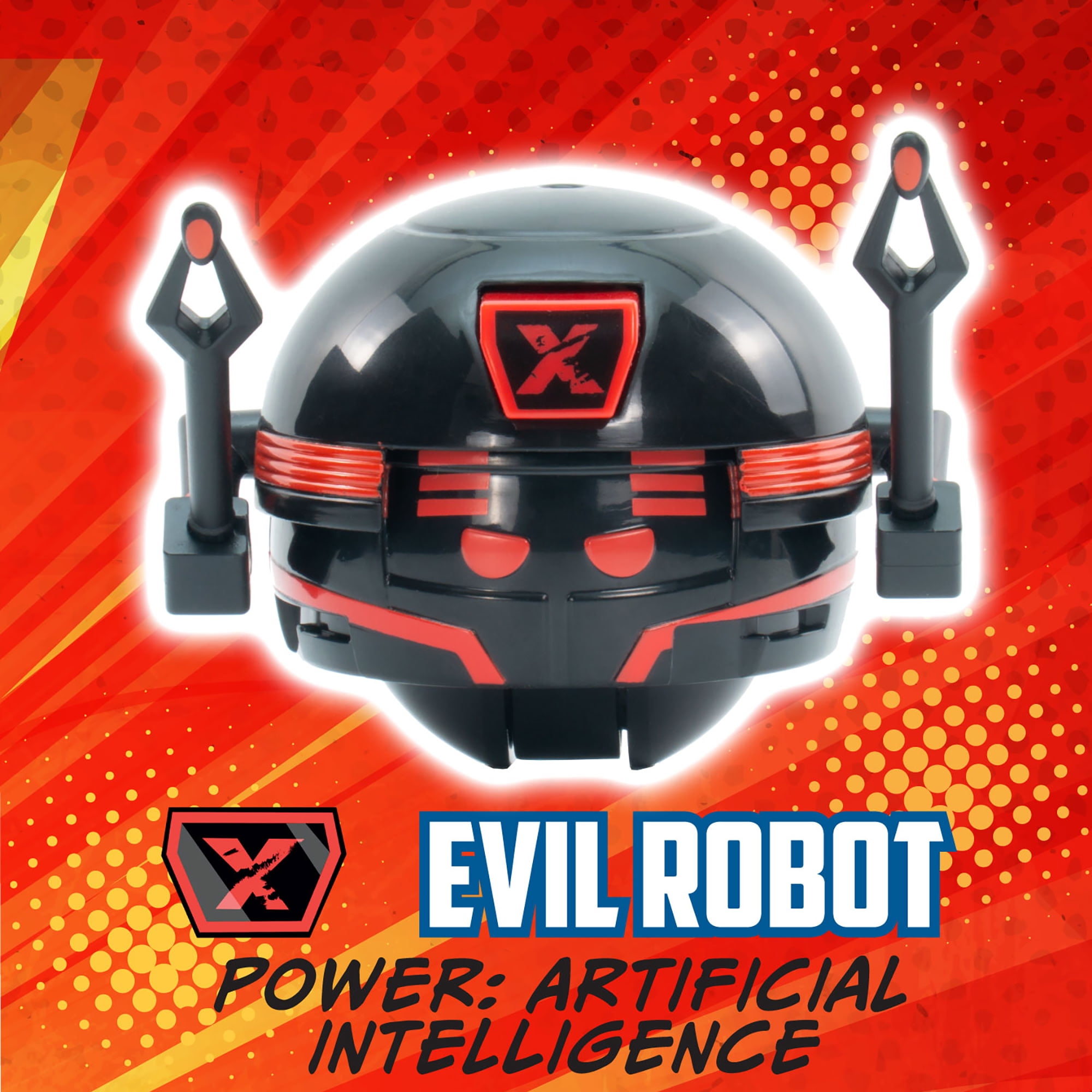 Battle Ballz: Training Pack - Evil Robot - Weapon Wielding Toy Figure, Rolling Colorful Ball Character, Training Ramp, Blow Your Lid Button, Kids 3+