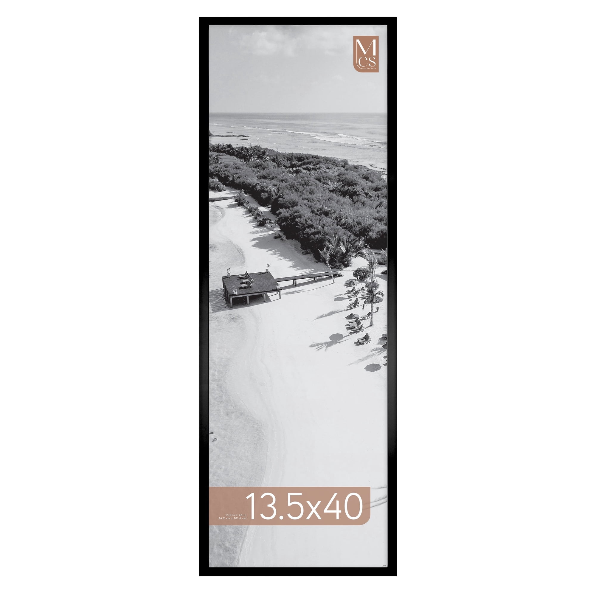 MCS Foundation 13.5x40 Poster Frame Traditional Black, Vertical & Horizontal Wall Hanging Large Picture Frame for Photos, Panoramics, Posters & Art Prints (1-Pack)
