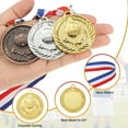 thumbnail image 3 of Uxcell 2 Inch Gold Award Medals Metal Winner Medals with Neck Ribbon for Sports Competitions Party Favors 24 Pieces, 3 of 7