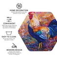 thumbnail image 4 of Balery 4 Pcs Rooster Oil Paintingleather Coasters Set, Drink Table Cup Coasters For Living Room Kitchen Coffee Decor, 4 of 9