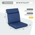 thumbnail image 7 of Aoodor 4Pcs Outdoor Dining Chair Cushion Set, 37" x 20" x 2.8", Navy Blue, 7 of 7