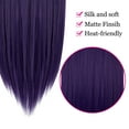 thumbnail image 4 of SHCKE Fish Line Extensions 22 Inch Invisible Hair Extensions with Transparent Fish Line Removable Secure Clips Synthetic Straight Secret Hairpiece Deep Purple, 4 of 6