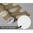 thumbnail image 6 of S4Sassy Peel & Stick Vinyl Wallpaper, Ikat Leaf Print Wall Paper Contact Paper Waterproof - Brown, 25"x60", Removable Asian Style Covering for in Bedrooms & Living Areas, Renter Spaces, Cabinets, 6 of 9