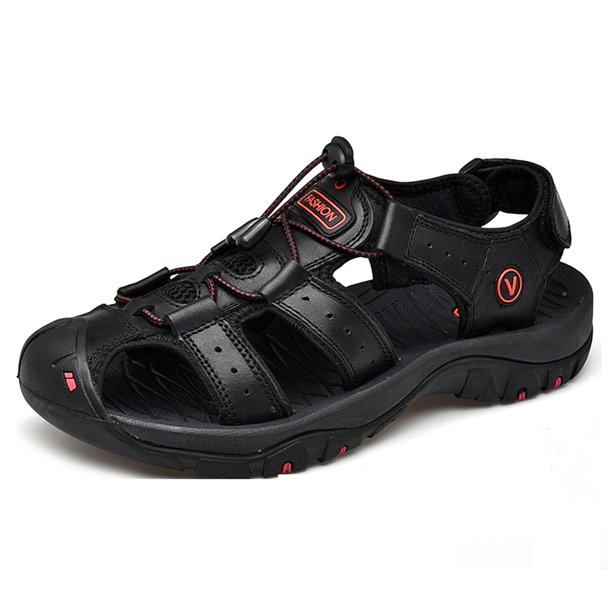 Sandalias de verano Zapatos de playa Zapatos de hombre transpirables Suministros al aire libre para caminatas en el lago (Negro 45)