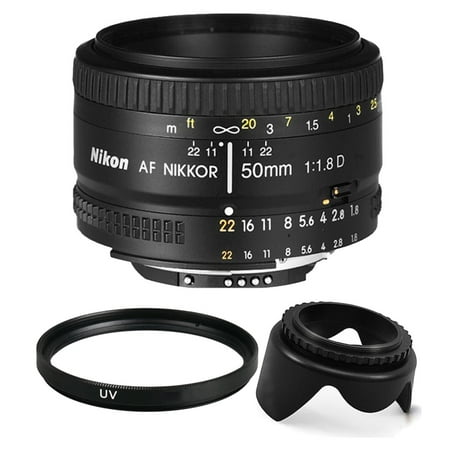 Nikon AF FX NIKKOR 50mm F/1.8D Prime Lens With Accessory