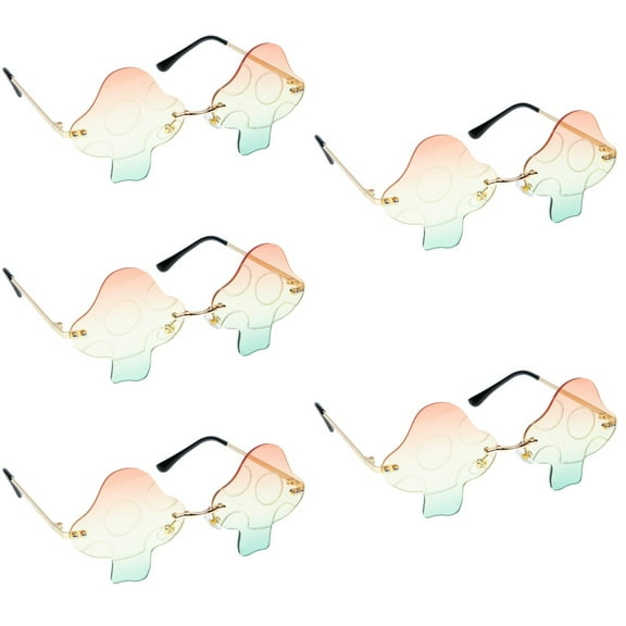 unbranded 5 Pairs of Rimless Mushroom Sunglasses Photo Prop Party Sunglasses