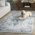 thumbnail image 5 of SAFAVIEH Arizona Tristen Medallion Machine Washable Area Rug, Ivory/Blue, 8' x 8' Square, 5 of 13