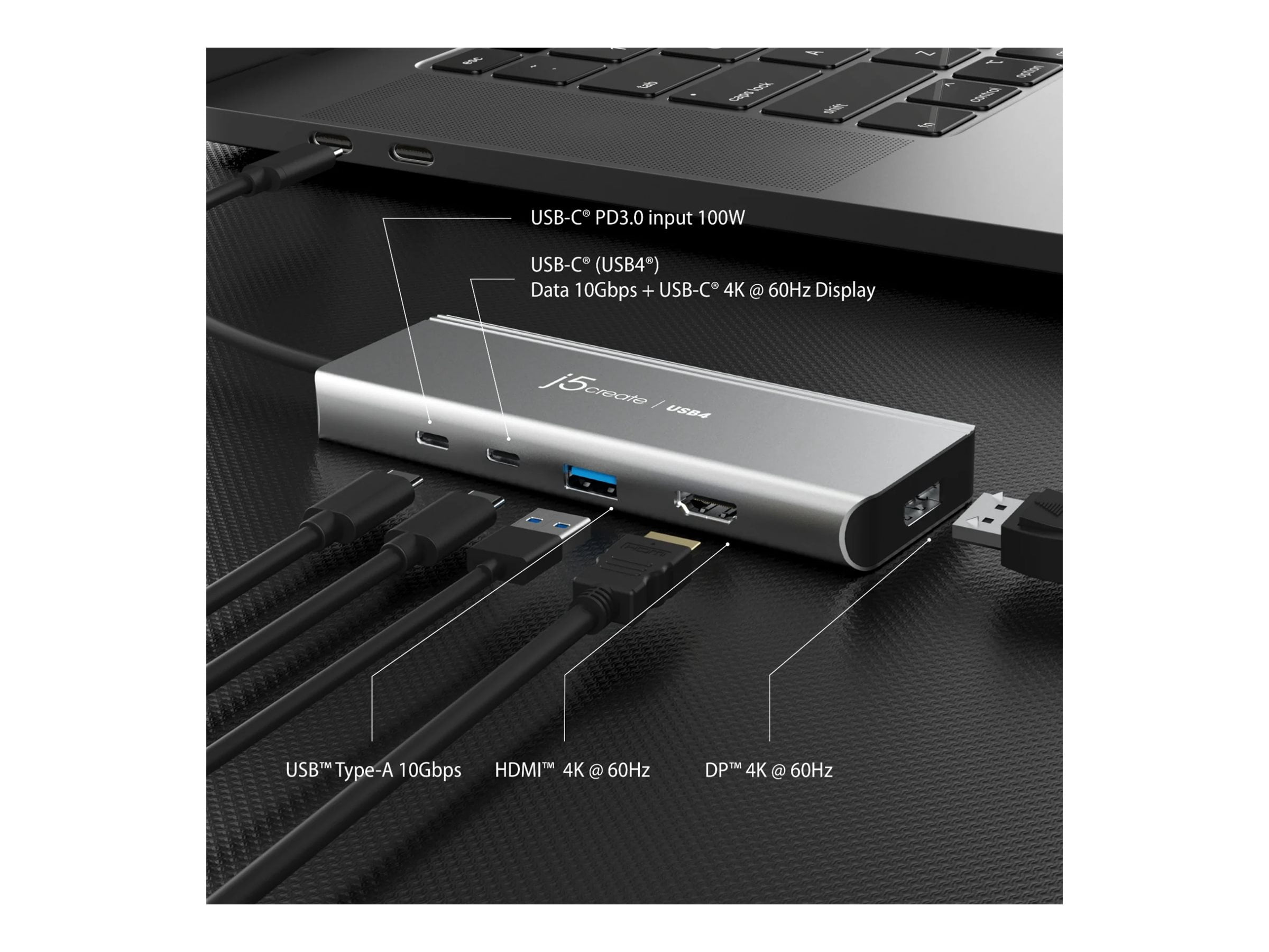 j5create JCD401 - Docking station - USB4 / Thunderbolt 4 - HDMI, DP, USB-C