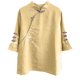 thumbnail image 2 of TaTaai Elegant Embroidered Color-Blocking Blouse, Women's Silky Chinese Collar Top, Soft Short Sleeve Button Shirt for Casual Daily Wear and Stylish Home Occasions Gift, 2 of 6