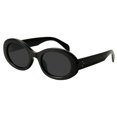 thumbnail image 1 of Gafas de sol mosanana Oval Retro Trendy para mujer negras MS52371, 1 of 3