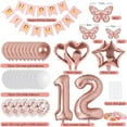 thumbnail image 3 of 12th Birthday Decorations for Girl, 12 Year Old Birthday with Happy Birthday Banner, Number 12 Balloon, Butterfly Decorations, Heart and Star Balloon, 3 of 6