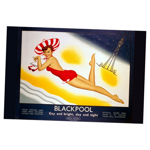 England Blackpool Poster 24in x36in Art Poster 24x36 Multi-Color Square Adults Z Posters
