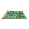 thumbnail image 2 of Ahgly Company Machine Washable Indoor Square Abstract Turquoise Blue Modern Area Rugs, 7' Square, 2 of 4