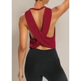 thumbnail image 6 of Womens Open Back Workout Shirts Cropped Yoga Tank Tops Backless Athletic Clothes, 6 of 12