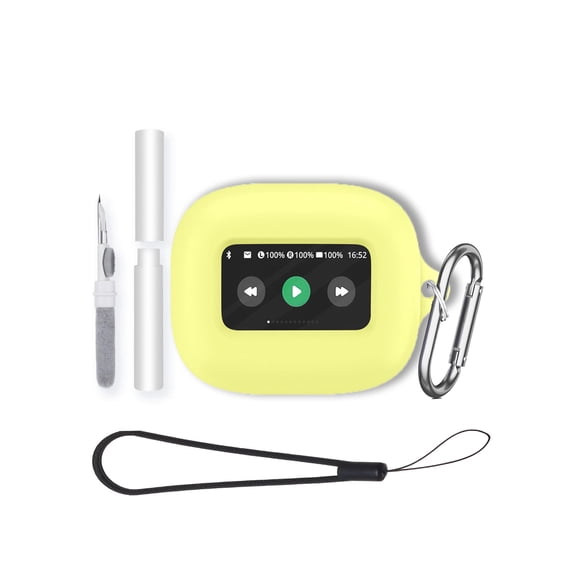 Soft Silicone Protective Case for JBL Live Beam 3/ Buds 3/ Flex 3 Earbuds,Shockproof & Anti-Scratch Cover with Keychain,HUANGyard & Cleaning Kit,Anti-Lost & Dustproof Protector-YELLOW