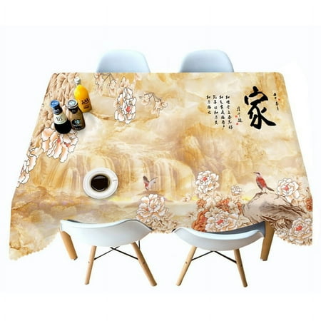 

White Fresh Camellia Coffee Table Tablecloth Three-dimensional Relief Flower Rectangular Desk Dining Table Party Tablecloth