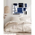 thumbnail image 3 of Blue Black Geometric Wall Art for Living Room,Canvas Picture Wall Decor for Bathroom Bedroom,Modern Minimalist Abstract Stripes Painting Artwork for Office Kitchen Hallway Dining Room Decor 12"x16", 3 of 8