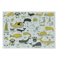 thumbnail image 1 of Doodle Cutting Board, Childish Continuous Pattern with Funny Animals Bear Whale Dog, Decorative Tempered Glass Cutting and Serving Board, in 3 Sizes, by Ambesonne, 1 of 2