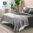 thumbnail image 5 of Bare Home Plush Sherpa Bed Blanket - Fluffy & Soft - Reversible - Lightweight - King, Light Gray, 5 of 10