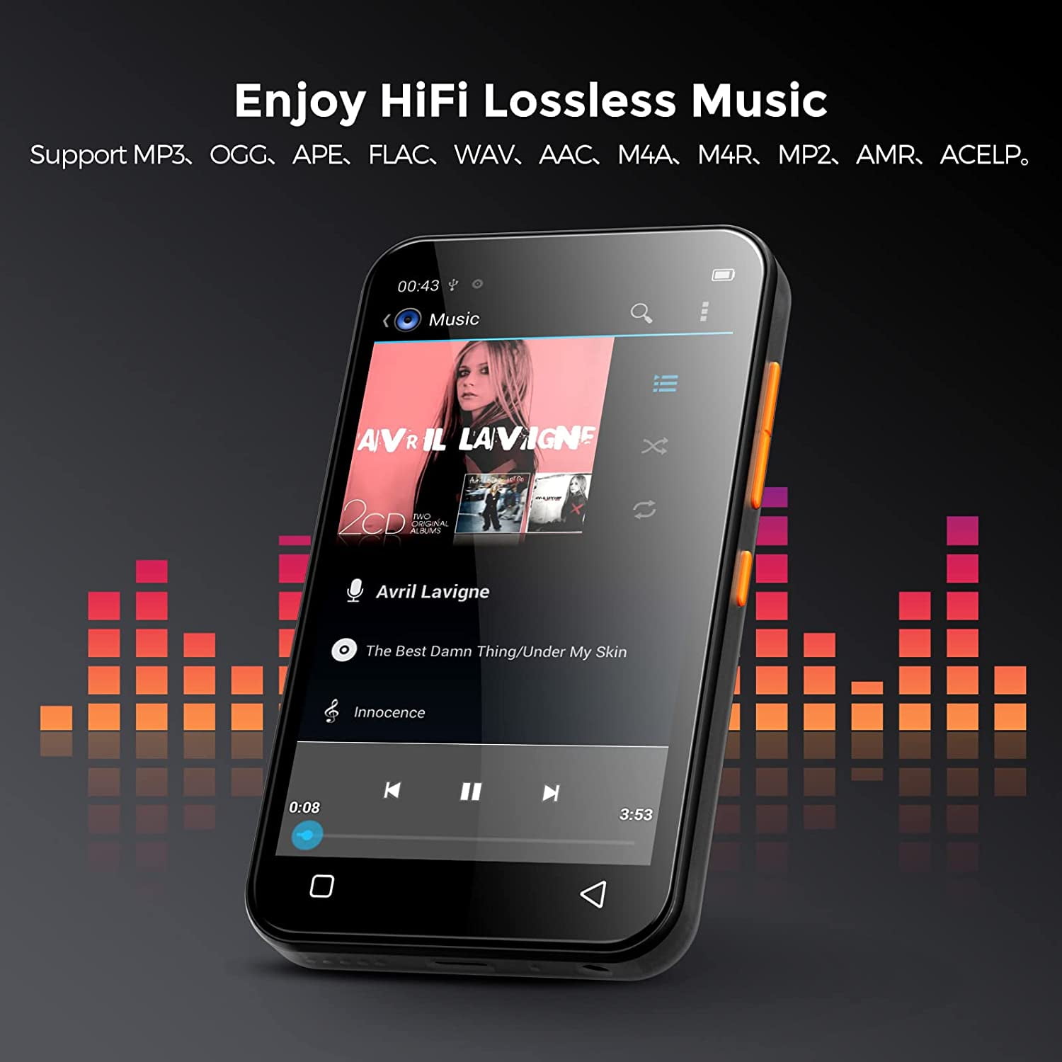 Mp3 Player With Bluetooth 4 0 Full Touchscreen Mp4 Mp3 Player With Speaker Portable Hifi Sound Mp3 Music Player With Bluetooth Voice Recorder E Book Supports Up To 128gb Tf Card Black Walmart Com