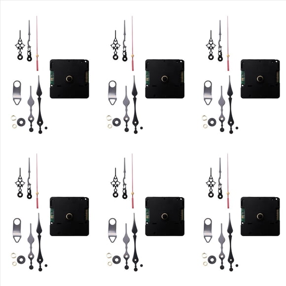 6X Kit de Mecanismo de Movimiento de Reloj DIY Silencioso Controlado por Radio, Modo de Señal DCF de Alemania con 12 Juegos de Reemplazo de Reparación de Manos