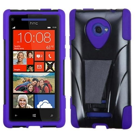 Insten Purple Inverse Advanced Armor Stand Case for HTC: Windows Phone 8X, 6990LVW (Windows 8X)