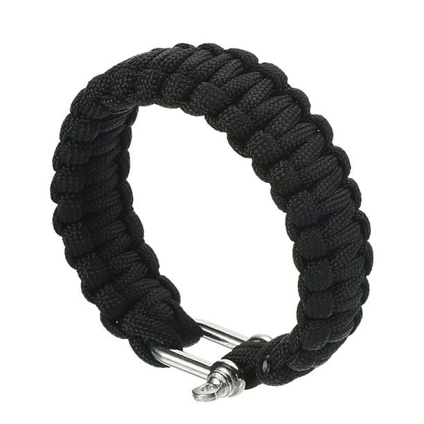 Pulseras de paracord de supervivencia Uxcell, pulsera de cordón de paracord multiusos, negra