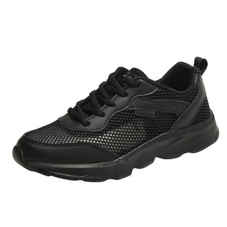 

Shoes for Women Women Sports Shoes Summer Pattern Mesh Breathable Comfortable Non Slip Lace Up Shoes Running Shoes for Women Womens Walking Shoes(Color:Black Size:US 8)
