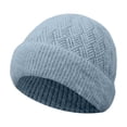 thumbnail image 2 of Only Moment Womens Beanies for Winter Grey knit Thick Fleece Lined Knit Winter Hat for Men & Women Warm Watch Cap for Cold Weather One Size, 2 of 5