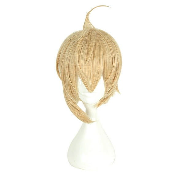 Unique Bargains Wigs for Women 12" Yellow Wigs with Wig Cap