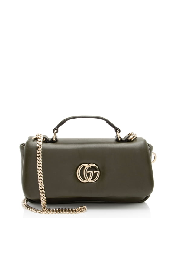 Pre-Owned Gucci Puffy Leather GG Milano Small Top Handle