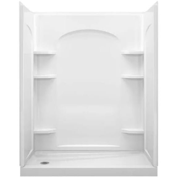 Sterling 72170116 Ensemble 60-1/4" X 30" X 75-1/4" Curve End Drain Shower - White