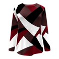 thumbnail image 2 of Boho Tops For Women, Beach Shirts For Women Womens Long Sleeve T Shirt Casual Long Sleeve Tops For Women Fall Geometric Graphic Crewneck Loose T Shirts Women S V-Neck Shirts White (Brown,Medium), 2 of 5