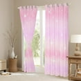 thumbnail image 3 of Feelyou Pink Starry Sky Blackout Curtains Set of 2 (52x84 Each), Stars Sequin Print Window Curtains, Modern Abstract Artwork Curtains and Drapes, Blackout Curtains Bedroom Decor, 3 of 6