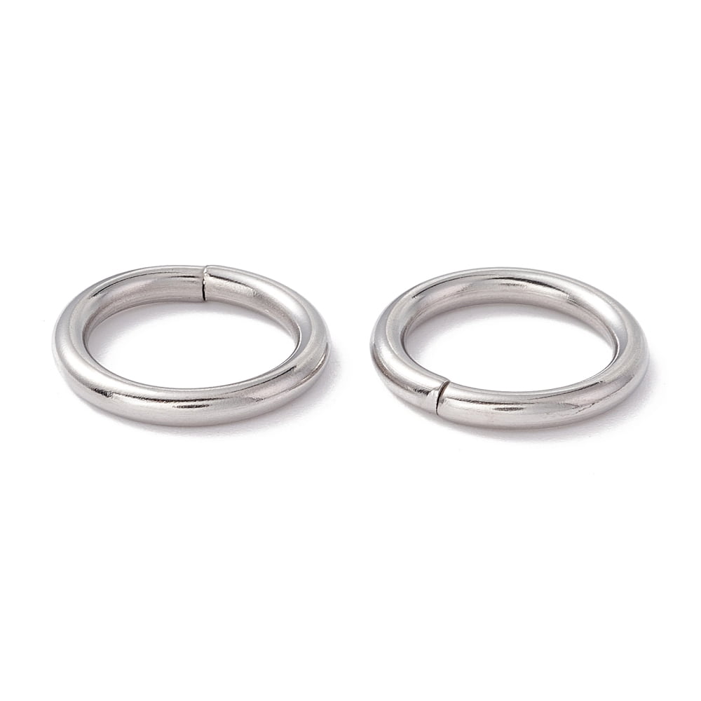 1000pc Non-Tarnish 304 Stainless Steel Jump Rings Closed Jump Rings Round Stainless Steel Color 15x2mm Inner Diameter: 11.2mm