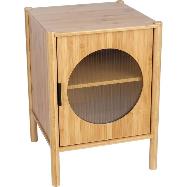 1 Modern Bamboo Bedside Table Suitable for Storage Areas in Bedrooms