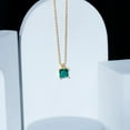 thumbnail image 6 of Rosec Jewels Princess Cut Lab Grown Emerald Solitaire Pendant, Pendant Necklace with Chain, 10K Yellow Gold, 6 of 8