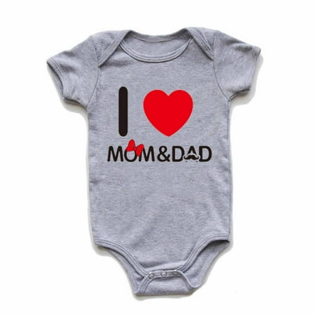 

Miluxas Clearance Summer Unisex Baby Cotton Short Sleeve Bodysuits Gray 0-3 Months