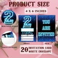 thumbnail image 3 of Blue 2nd Birthday Invitations for Boys, Neon Glow Party Invitations for Girls Kids, 20 Pack Double Sided Invite Cards with Envelopes, 2nd Glow Neon Birthday Party Decorations, 4x6 Inch-C02, 3 of 6