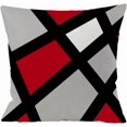 thumbnail image 4 of Black Red Decorative Throw Pillow Covers for Sofa, Living Room Pillow Cases for Couch Red Black,Outdoor Linen Geometric Square Cushion Covers with Zipper for Home Front Porch Bedroom Decor 20x20, 4 of 6